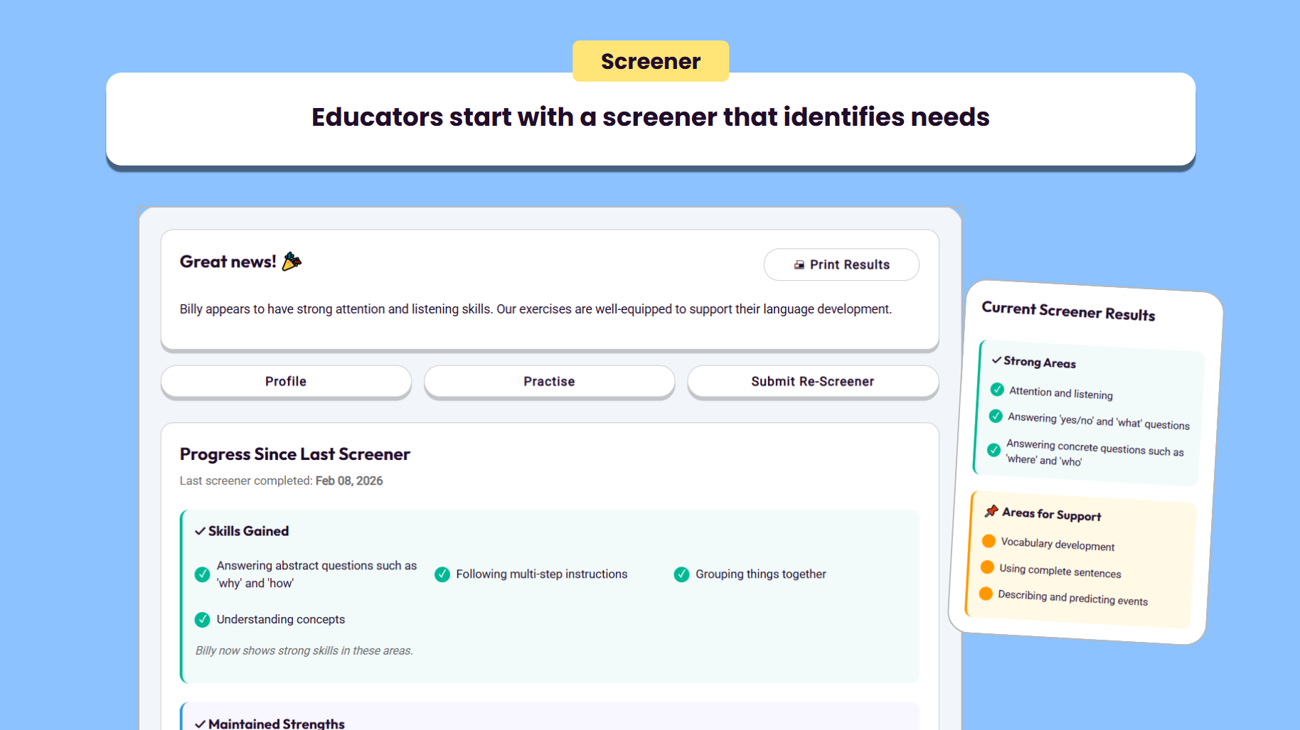 Screener screenshot